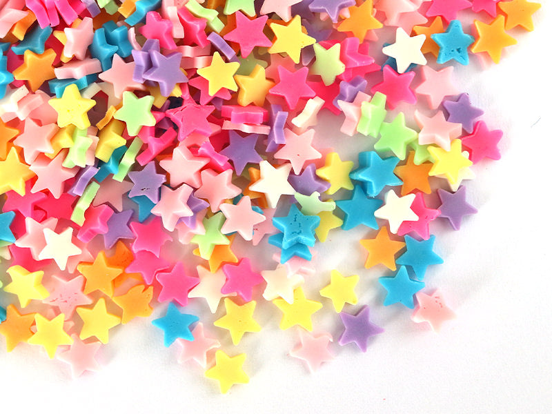 Achat Confettis en pâte polymère - étoiles couleur vives   - 10 grammes