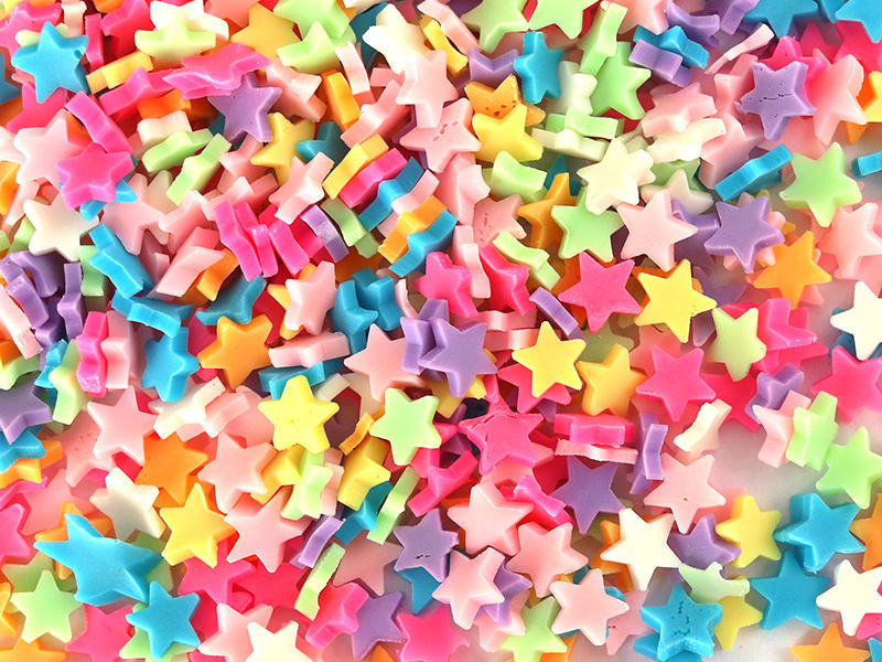 achat Confettis en pâte polymère - étoiles couleur vives   - 10 grammes