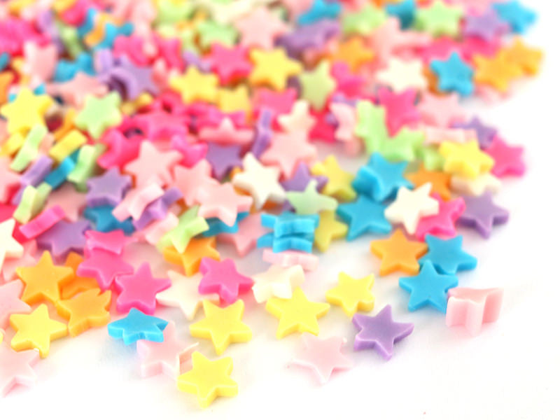 achat Confettis en pâte polymère - étoiles couleur vives   - 10 grammes