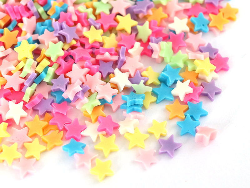 achat Confettis en pâte polymère - étoiles couleur vives   - 10 grammes