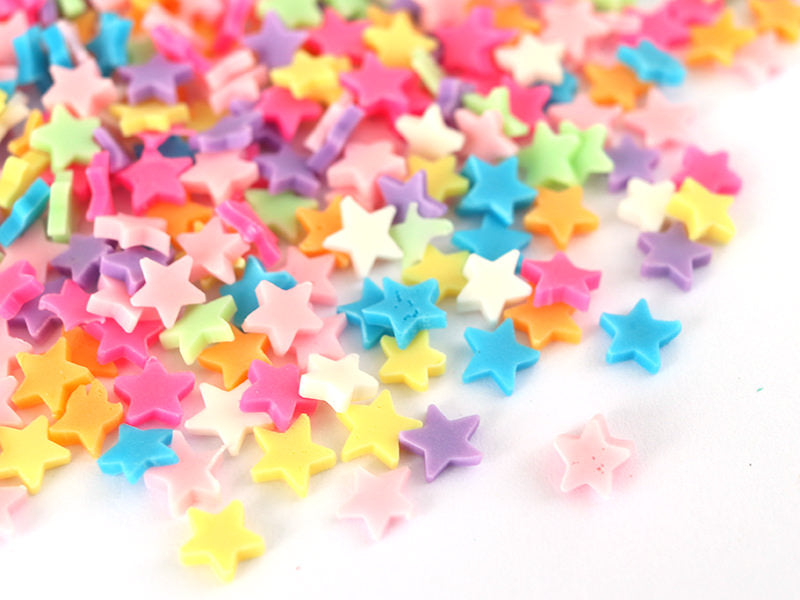 achat Confettis en pâte polymère - étoiles couleur vives   - 10 grammes