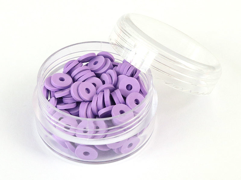 Achat Boite de perles rondelles heishi 6 mm - mauve violet