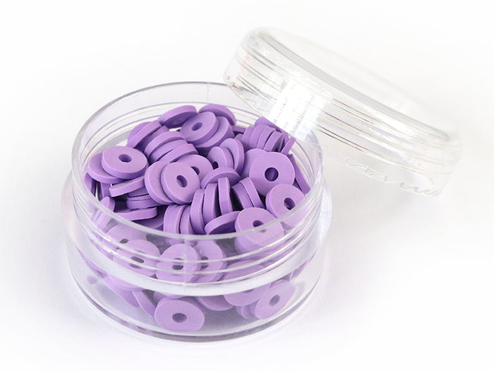 Achat Boite de perles rondelles heishi 6 mm - mauve violet