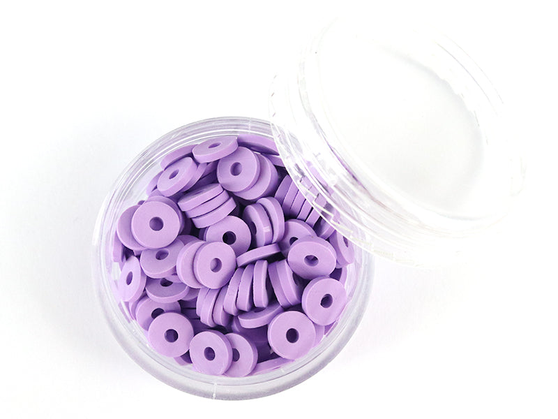achat Boite de perles rondelles heishi 6 mm - mauve violet