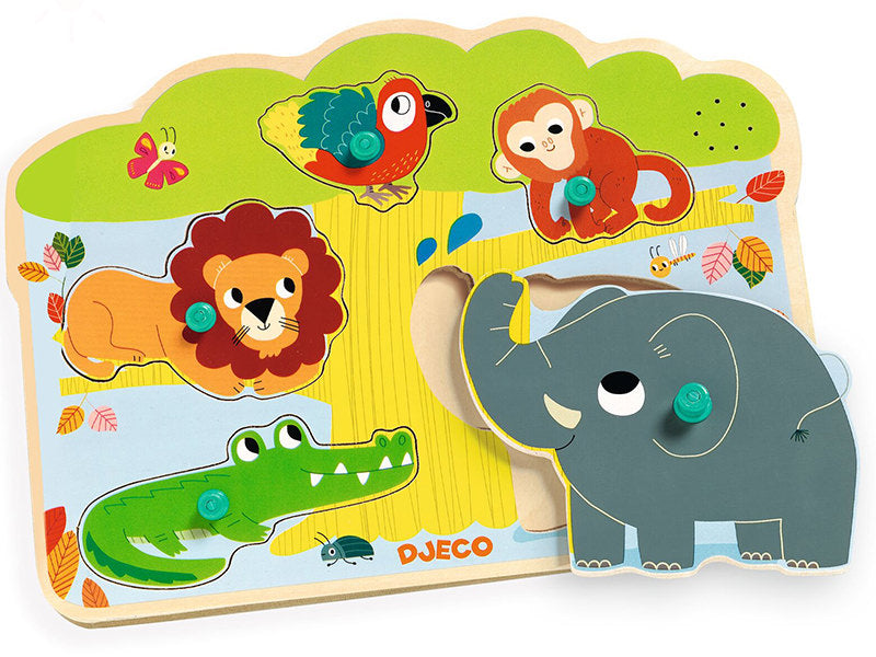 Achat Puzzle sonore en bois - Baobab - les animaux de la savane