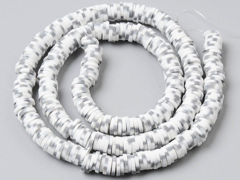 achat Boite de perles rondelles heishi 6 mm - Naturel blanc