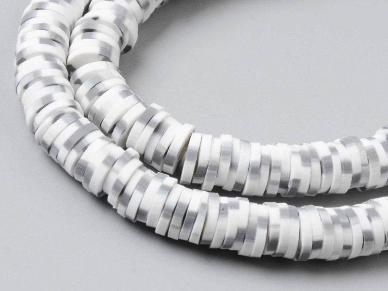 achat Boite de perles rondelles heishi 6 mm - Naturel blanc