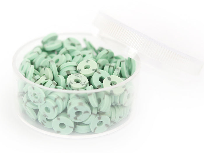 Achat Boite de perles rondelles heishi 6 mm - Naturel vert