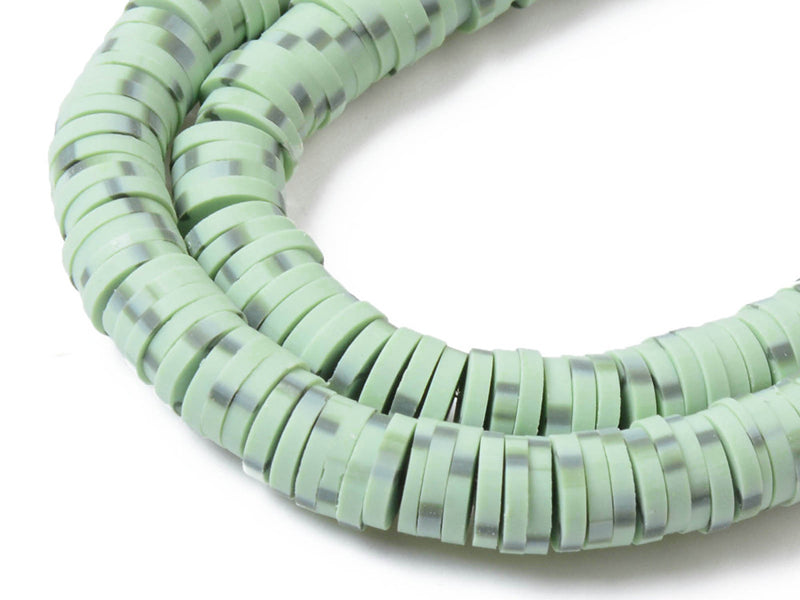 achat Boite de perles rondelles heishi 6 mm - Naturel vert