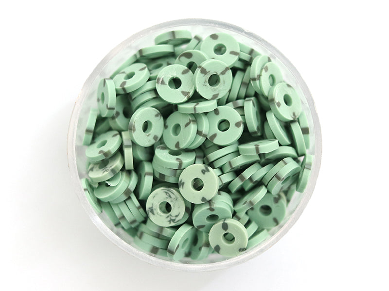 achat Boite de perles rondelles heishi 6 mm - Naturel vert