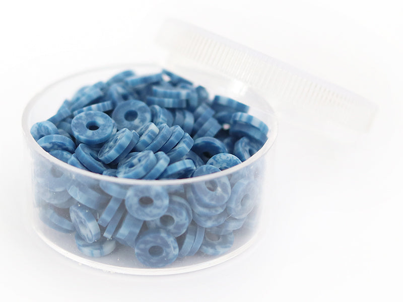 Achat Boite de perles rondelles heishi 6 mm - bleu nature imitation pierre