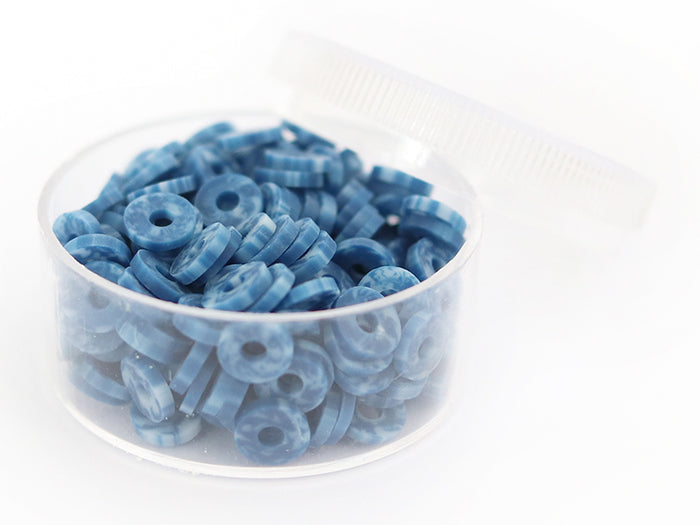 Achat Boite de perles rondelles heishi 6 mm - bleu nature imitation pierre