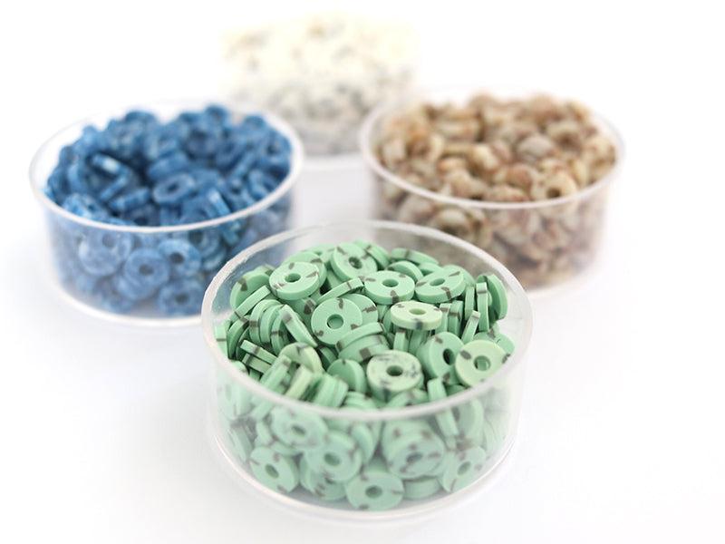 achat Boite de perles rondelles heishi 6 mm - bleu nature imitation pierre