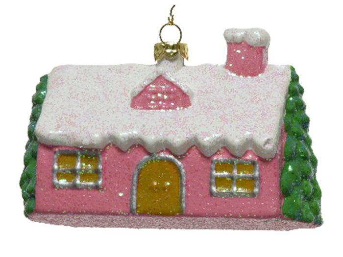 Achat Décoration de Noël incassable - maison rose