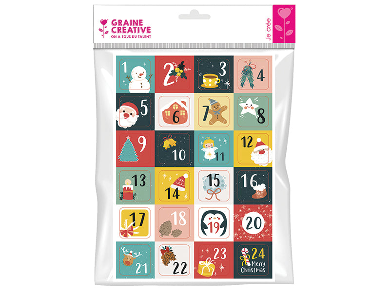 Achat Planche 24 stickers de l'avent - Graine Créative