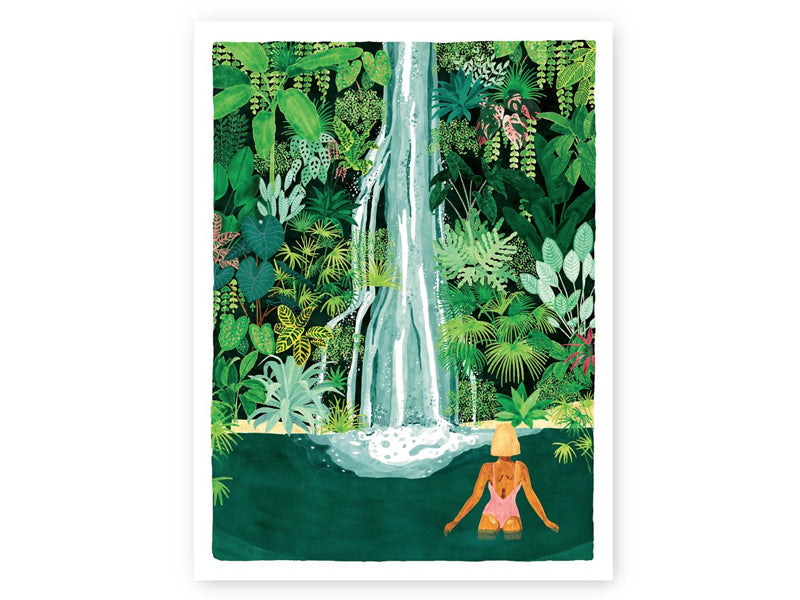Achat Affiche aquarelle - cascade - 18 x 24 cm - ATWS