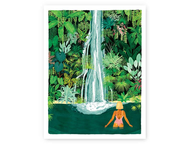 Achat Affiche aquarelle - cascade - 29,7 x 39,7 cm - ATWS