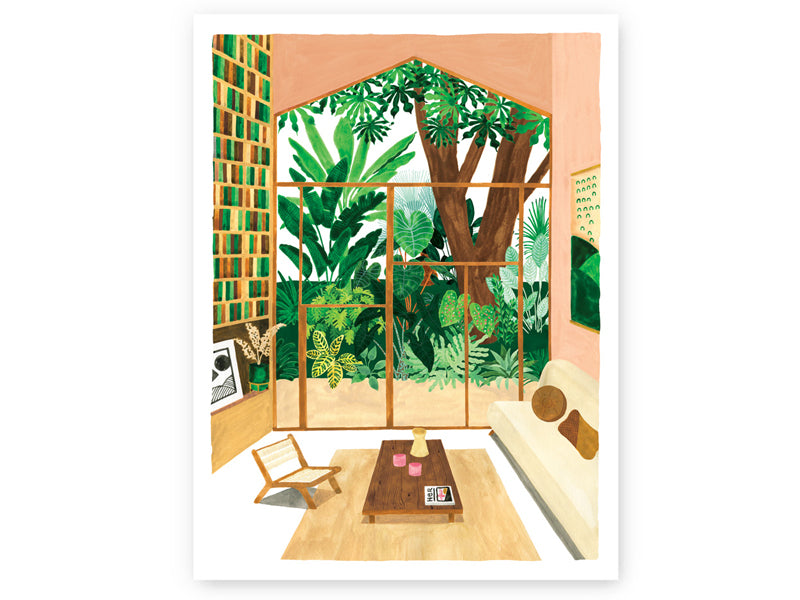 Achat Affiche aquarelle - intérieur d'une maison - 29,7 x 39,7 cm - ATWS