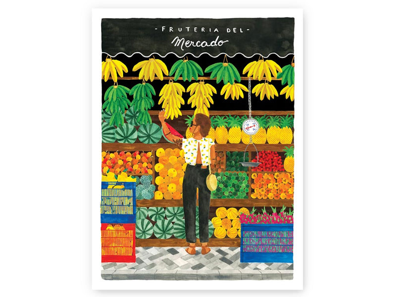 Achat Affiche aquarelle - Fruteria mercado - 29,7 x 39,7 cm - ATWS