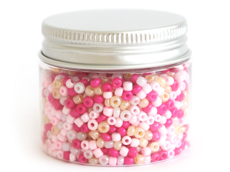 Achat Pot de 60 grammes de perles de rocailles 3mm - girl power