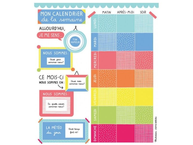 Achat Ma première pochette d'aimants - Calendrier de la semaine