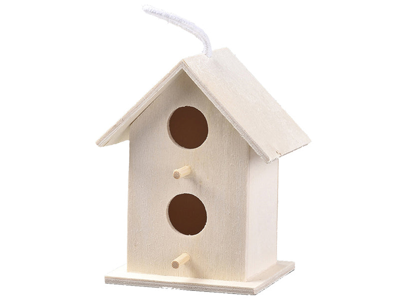 Achat Mini-maison en bois à décorer 2 fenêtres - Nichoir à oiseaux
