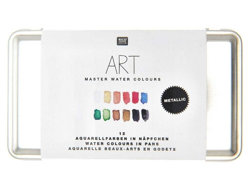 Achat Coffret aquarelle - couleurs métallisées - 12 demi godets