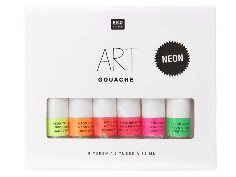 Achat Lot de 6 tubes 12 ml de gouache fine couleur néon