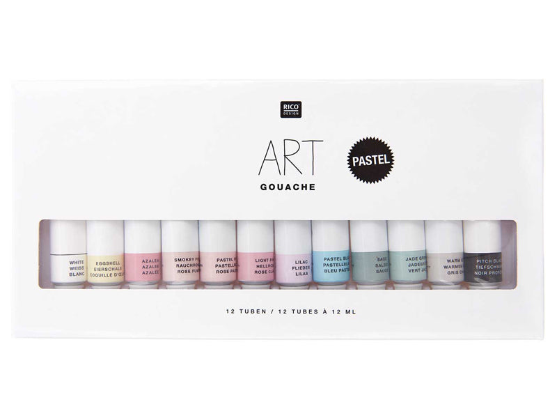 Achat Lot de 12 tubes 12 ml de gouache fine couleur pastel