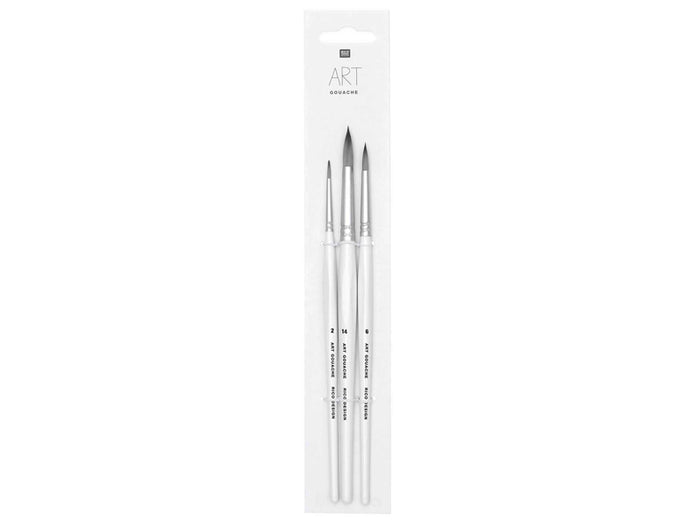 Achat Lot de 3 pinceaux synthétiques gouache - Rico Design