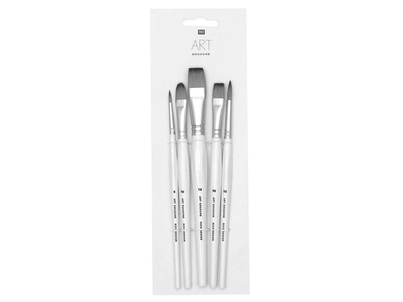 Achat Lot de 5 pinceaux synthétiques gouache - Rico Design