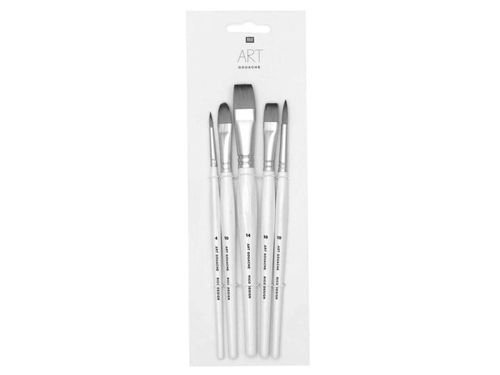 Achat Lot de 5 pinceaux synthétiques gouache - Rico Design