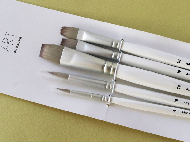 achat Lot de 5 pinceaux synthétiques gouache - Rico Design
