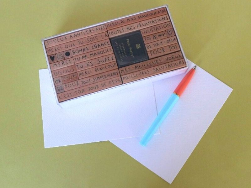 Achat 26 tampons à messages avec encre noir - Rico Design