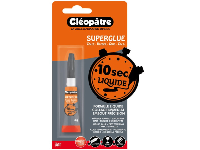 Achat Super glue formule liquide 10 secondes - Cléopâtre*Cléopatre*
