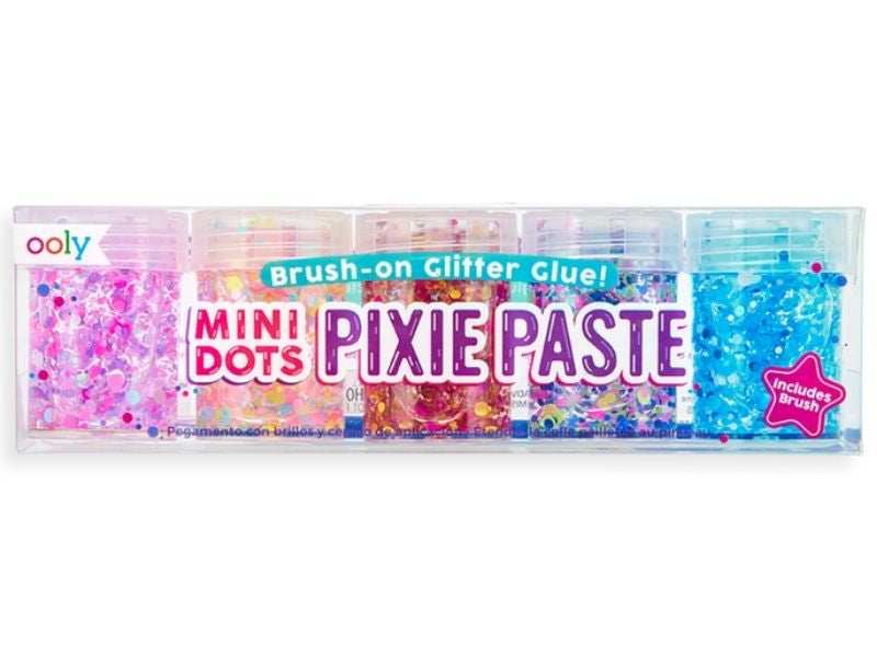 Achat 5 mini pots de colle à paillettes avec pinceau