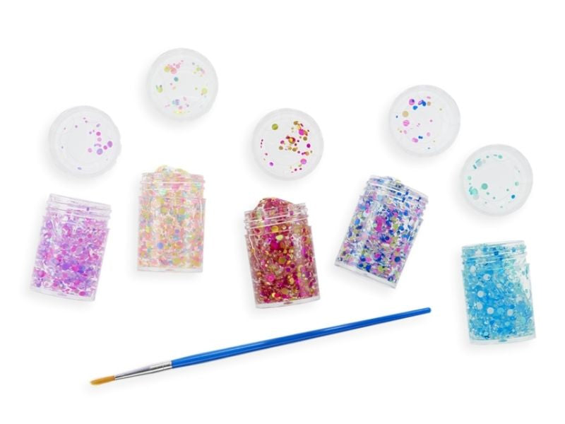 Achat 5 mini pots de colle à paillettes avec pinceau