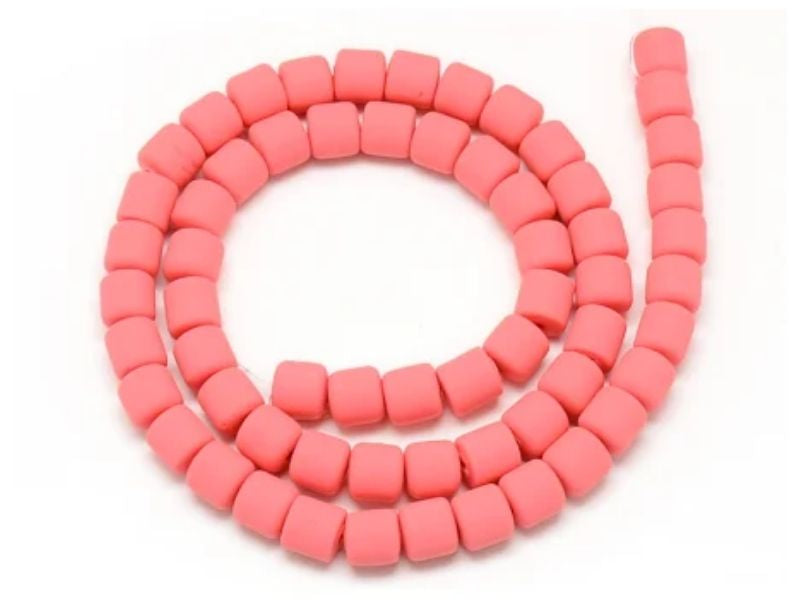 Achat Boite de perles tubes Heishi 6 mm - rose fluo