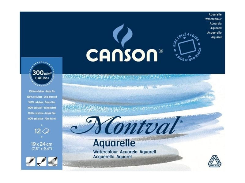 Achat Bloc papier Canson Montval - 12 feuilles 24x32 cm 300g/m²