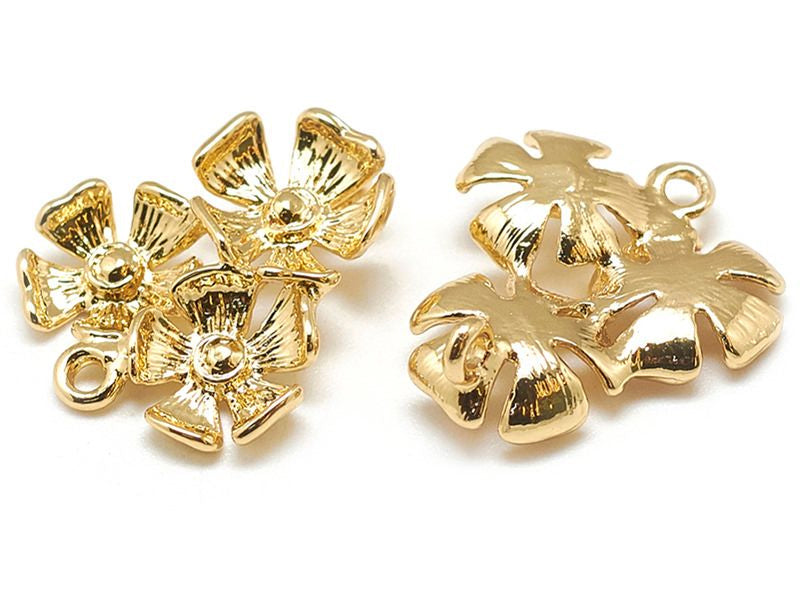 achat Pendentif fleurs - doré à l'or fin 18k - 18 mm