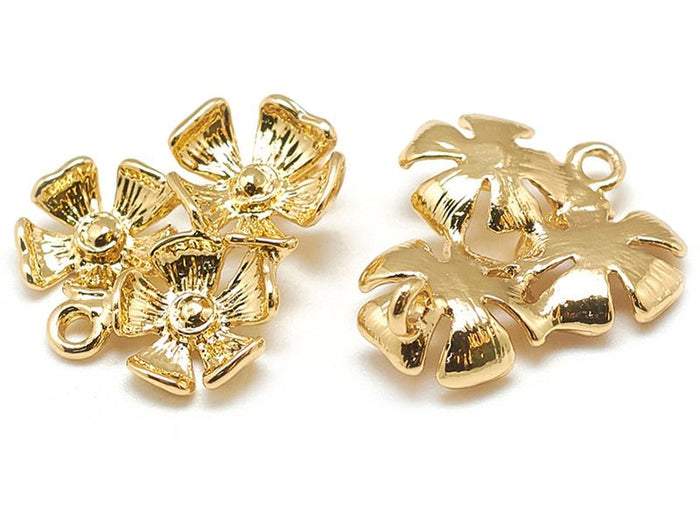 Achat Pendentif fleurs - doré à l'or fin 18k - 18 mm