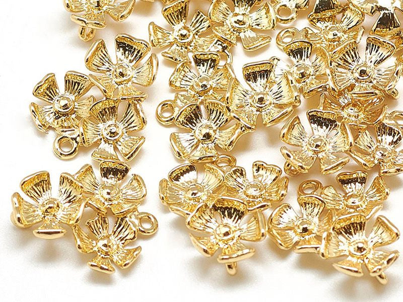 achat Pendentif fleurs - doré à l'or fin 18k - 18 mm