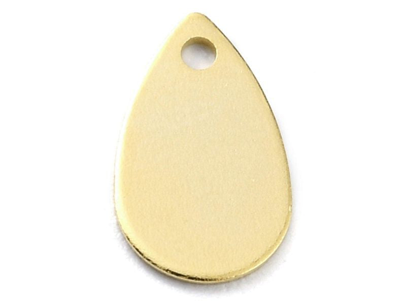 Achat Breloque goutte - laiton - doré à l'or fin 24k - 10 mm