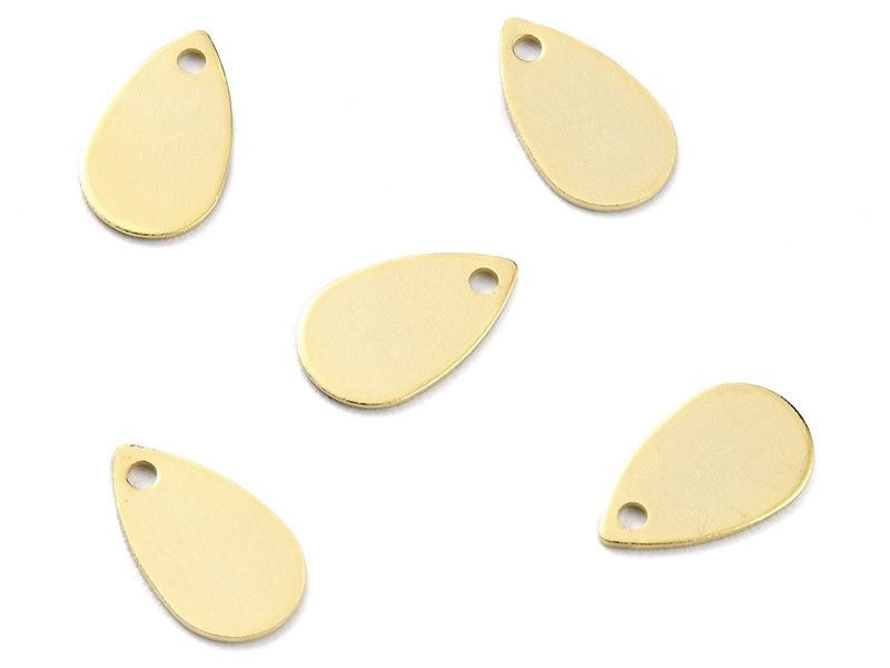 Achat Breloque goutte - laiton - doré à l'or fin 24k - 10 mm