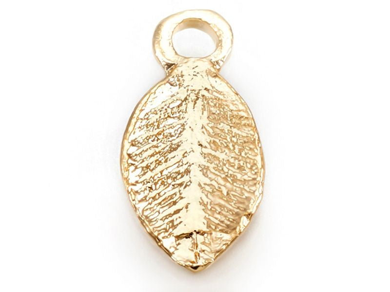 Achat Breloque feuille - doré à l'or fin 18k - 10,5 mm