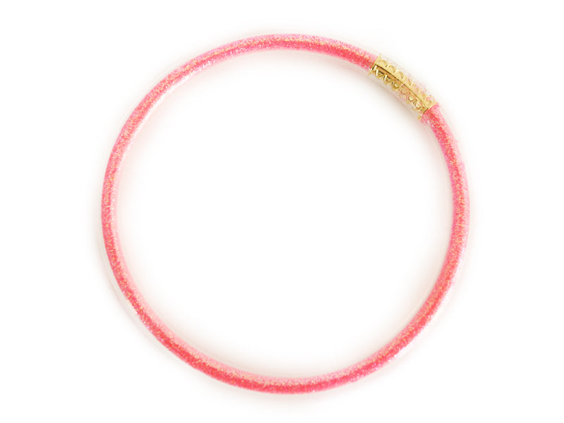 Achat Bracelet jonc bouddhiste fantaisie à l'unité - rose - paillettes fines