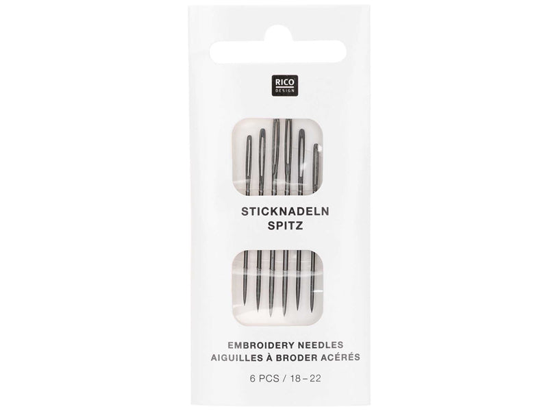 Achat Assortiment de 6 aiguilles noires mattes broderie - Rico design