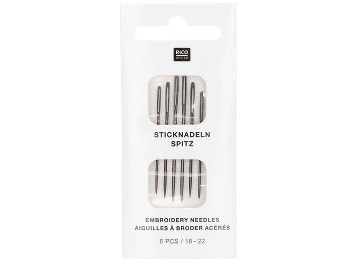 Achat Assortiment de 6 aiguilles noires mattes broderie - Rico design