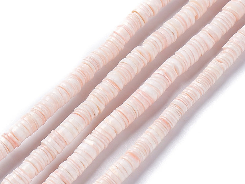 Achat 100 perles heishi nacrées rondelles - Rose naturel