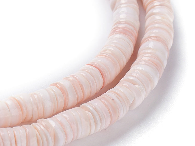 Achat 100 perles heishi nacrées rondelles - Rose naturel